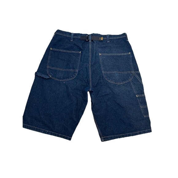 VINTAGE Y2K POLO JEANS‎ COMPANY ADJUSTABLE STRAP BAGGY DENIM CARPENTER SHORTS 36 - Picture 4 of 7